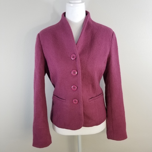 Orvis raspberry button up wool blazer size xs - Picture 1 of 8